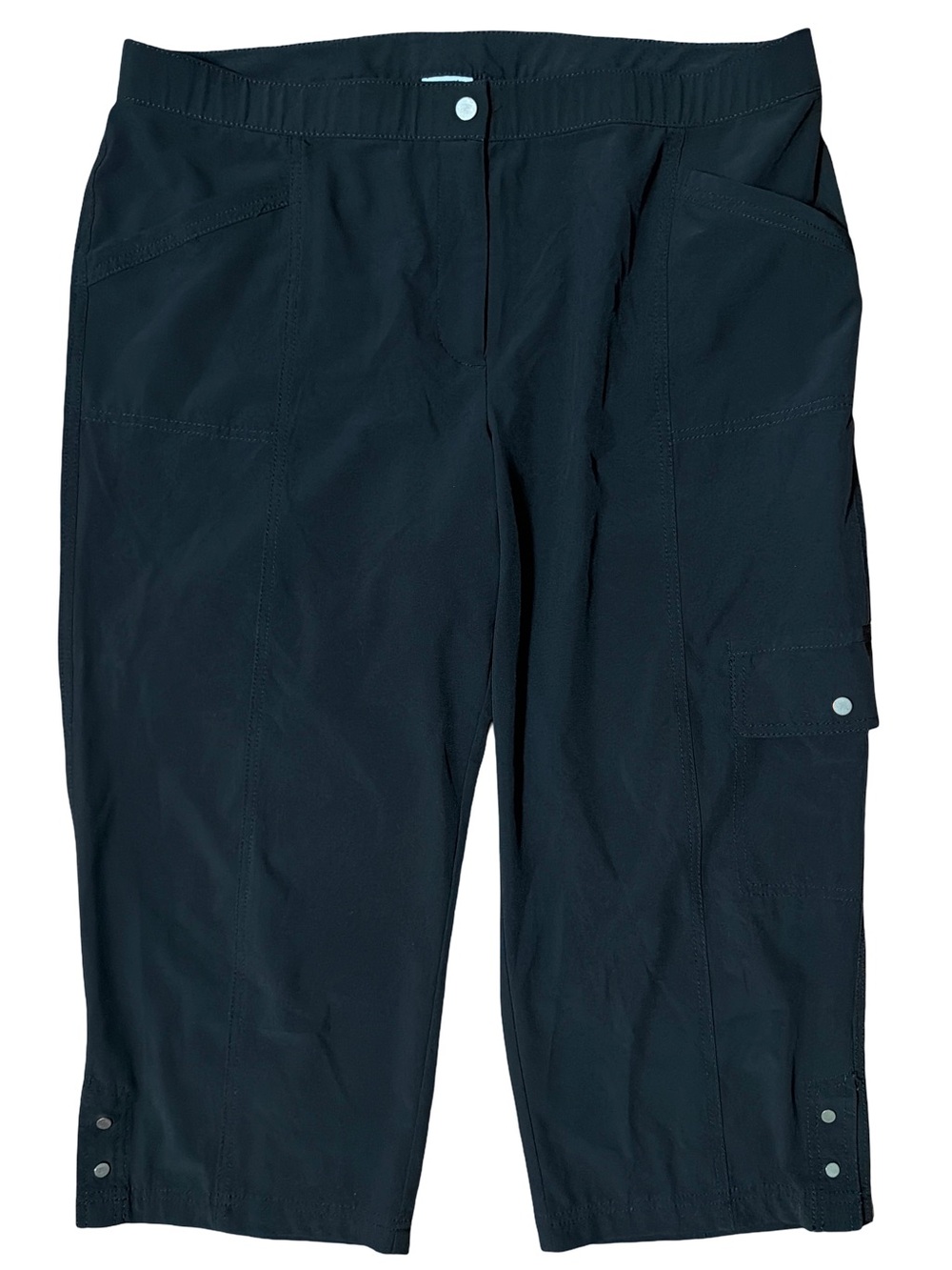Chico's Black Zenergy Cropped Cargo Joggers Size 16